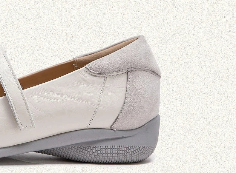 DRKANOL 2026 Women Genuine Leather Flat Shoes Summer Shallow Sheepskin Hook And Loop Casual Loafers Ladies Low Heel Single Shoes