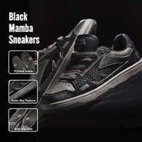 Maden Casual Snake Year Black Mamba Men's Sneakers Low-Top Flat Sole Versatile Black Shoes for Spring Autumn Skateboarding Shoes