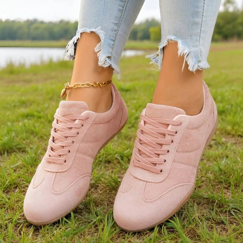 Women's Casual Flat-soled Non-slip Wear-resistant Sport Shoes Spring Autumn Round-toe Soft and Comfortable Women Single Shoes