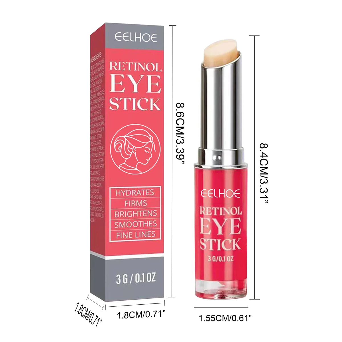 Retinol Eye Cream Stick Lightening Dark Circles Anti-Puffiness Smooth Brightening Moisturizing Firming Under Eye Treatment Care