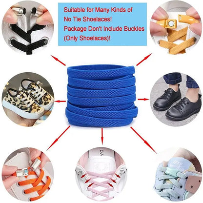 Elastic Laces Sneakers Classic Elastic Shoelaces 6mm Width Flat Shoelace for Kids Adults Shoe laces Rubber Bands for Shoes