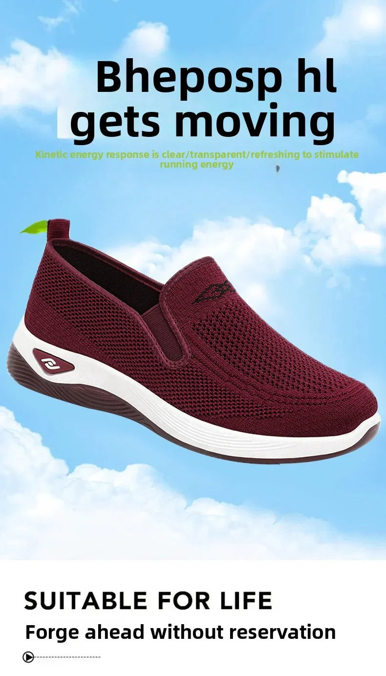 Women's Shoes Spring and Autumn New Mesh Breathable Casual Shoes Outdoor Lightweight Non-slip Wedge Heel Thick-soled Sneakers