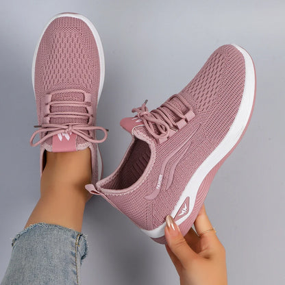 Spring and Autumn New Women's Casual Lace up Comfortable, Breathable, Lightweight and Wear-Resistant Sports Shoes