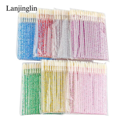 Lanjinglin 5/50 Pcs Lip Brush Reusable Makeup Brushes Lipstick Applicator Wands Eyelashes Extension Tool Beauty Accessories