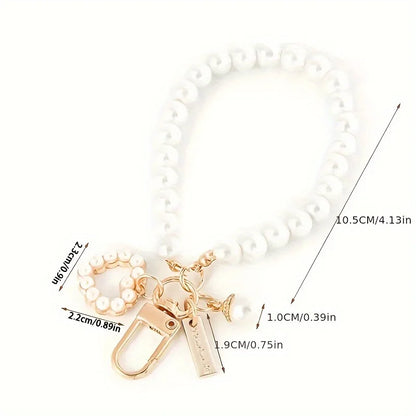 ZAKOL Shiny Pearl Shell Keychain Cute Pendant For Women Girls Bag Backpack Car Key Phone Charm Accessory