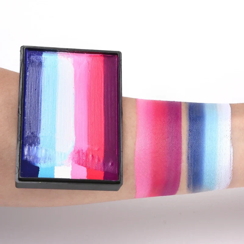 50g Facial and Body Paint Palette,Non-Toxic Rainbow Water-Soluble Body Paint for Rainbow Festival,Cosplay,Party,Art,Stage Makeup