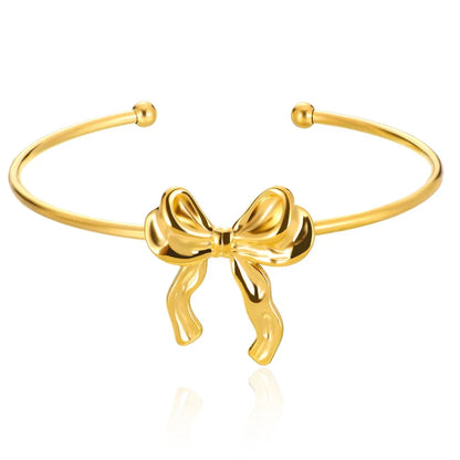 Exquisite Classic Bump Pattern Openning Bangles Bracelet For Women Cuff Bracelet Gold Color Stainless Steel Hand Ornament Gift