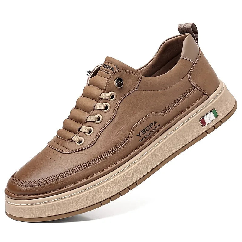 New Large Size 38-48 Leather Men's Sneakers Fashion Casual Men's Platform Sneakers Spring Autumn Designer Board Shoes Man