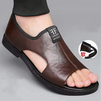 Brand Man Sandals Designer Fashion Leather Casual for Men Summer Comfortable Beach Slippers Outdoor Non-slip Men Sandalias 2026