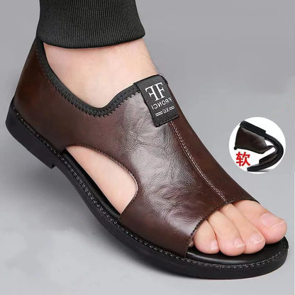 Brand Man Sandals Designer Fashion Leather Casual for Men Summer Comfortable Beach Slippers Outdoor Non-slip Men Sandalias 2026
