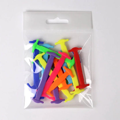16pcs Lazy Shoelace Silicone Quick Lace Elastic Women Men No Tie Kids Adult Sneakers Lacing Shoelace Buckle Shoes Accessories