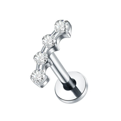 1Pc G23 Titanium Cartilage Stud Earrings for Women Lip Stud Labret Piercing Helix Daith Piercing Body Jewelry