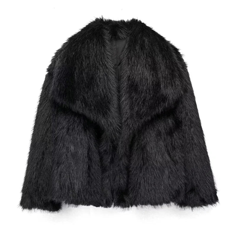 MUJER Faux Fur Hairy Coat Woman Warm Winter Fluffy Coat Women New Plush Jackets for Women Outerwears Luxury Women's Teddy Coats