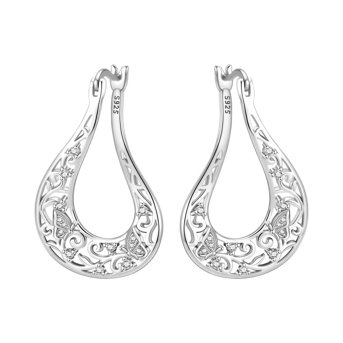 925 Sterling Silver Cute Lazy Cat Animal Pet Earrings Jewelry Hoop Earrings For Women Jewelry Birthday Party Fine Gifts