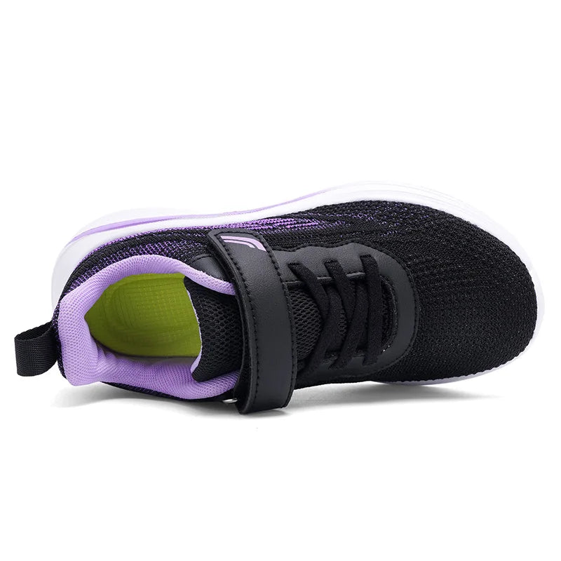 Knit Girls Tenis Sneaker Children Shoes 4-12 Years Lightweight Soft Platform Kids Casual Shoes Sports Sneaker for Girls