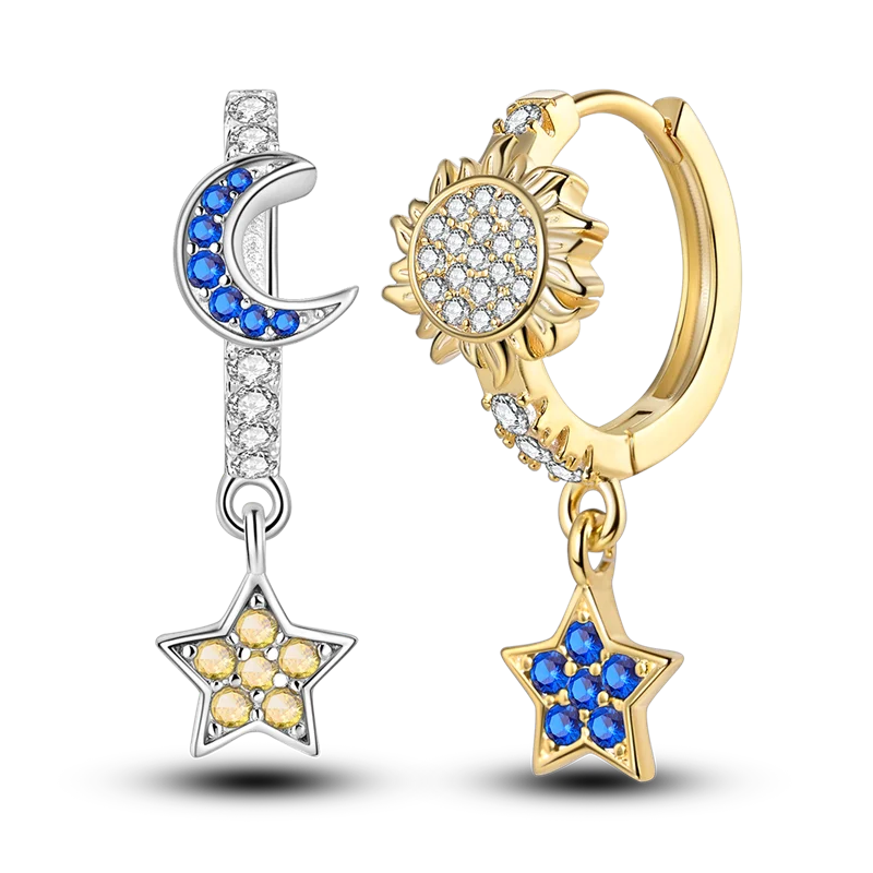 Genuine 925 Sterling Silver Love Feather Earrings Fit Original Charms Hoop For Women Girls Stud Earring Fine Jewelry Gifts