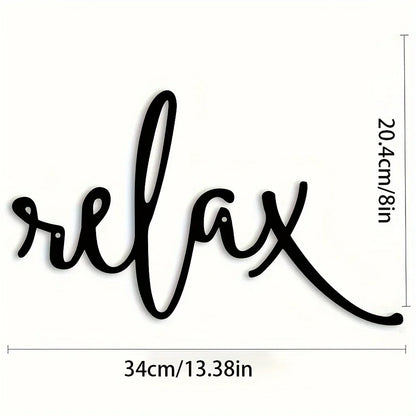 Relaxing Black Metal Iron Sculpture - Modern Wall Art for Bathroom Decor, Easy Hang