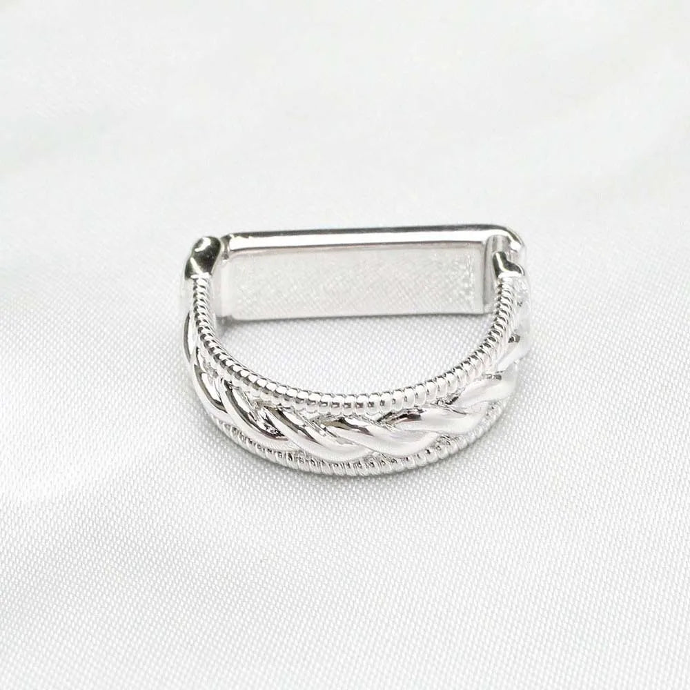 Creative Alloy D-shaped Tie Buckle Cuff Links Shirt Tie Pin Twists Tie Clip Accessories for Suit Mini Tie Knot Fixation Wedding