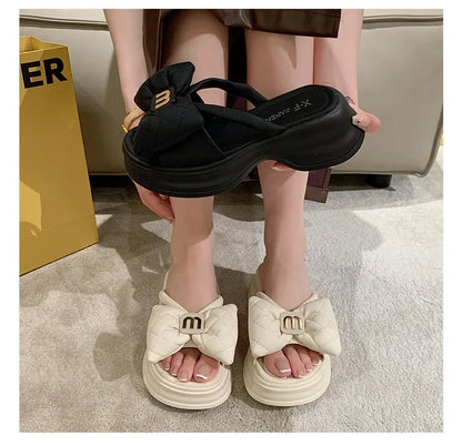 2024 summer New Fashion Women Shoes Slippers Comfortable Platform Shoe High Heels Leisure flower outdoor beach Slipper Women