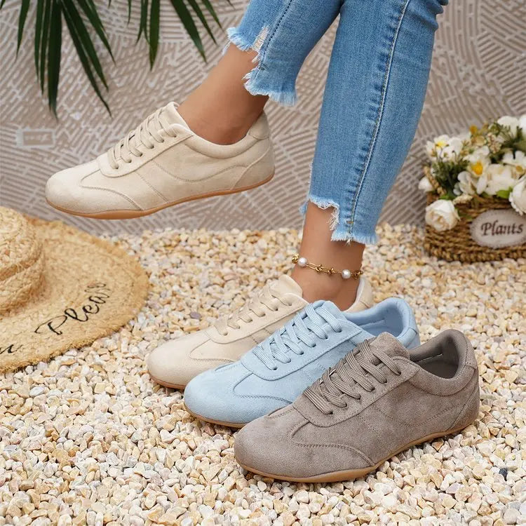 Women's Casual Flat-soled Non-slip Wear-resistant Sport Shoes Spring Autumn Round-toe Soft and Comfortable Women Single Shoes