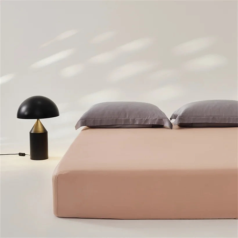 3pcs Set 100% Mulberry Silk Bed Sheet Set with 1pc Fitted Sheet and 2pcs Pillowcase Mattress Cover for Double King Queen Size