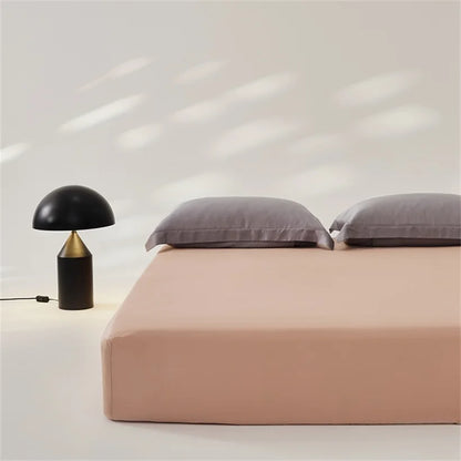 3pcs Set 100% Mulberry Silk Bed Sheet Set with 1pc Fitted Sheet and 2pcs Pillowcase Mattress Cover for Double King Queen Size