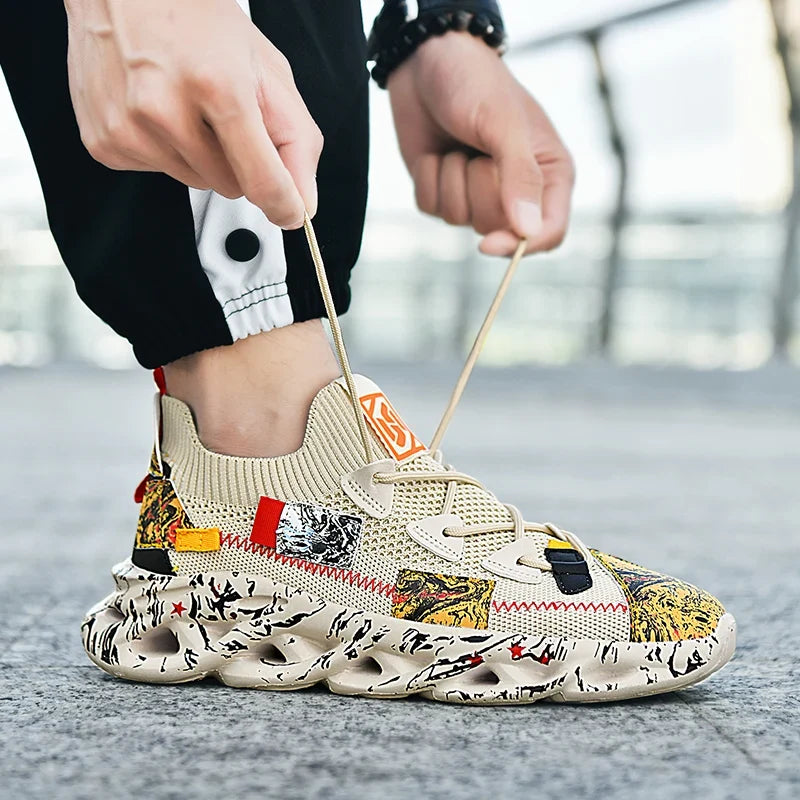 Men's Casual Sneakers Breathable Luxury Trainer Race Shoes Fashion Loafers Running Shoes for Male