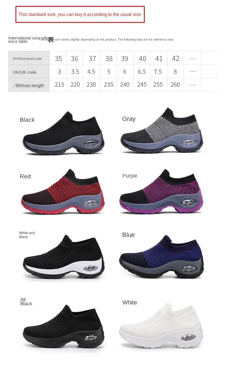 Women Sneakers Summer Fashion Black Sports Casual Shoes Breathable Mesh Lightweight Air Cushion Non-Slip Running Shoe Zapatillas