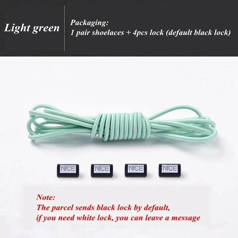 Fashion No Tie Shoelaces Elastic Laces Sneakers Flat Shoe Laces Without Ties Kids Adult Quick Shoelace One Size Fits All Shoes