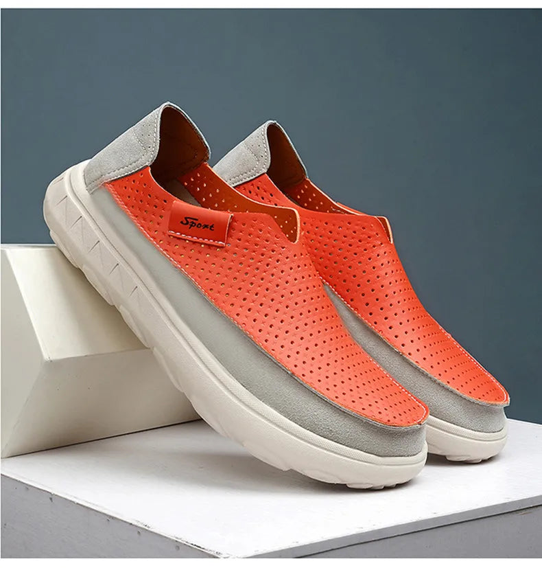 2026 New Men's Casual Shoes Fashion Comfortable Men's Shoes High Quality Leather Men Driving Shoes Handmade Flat Shoes Size 46