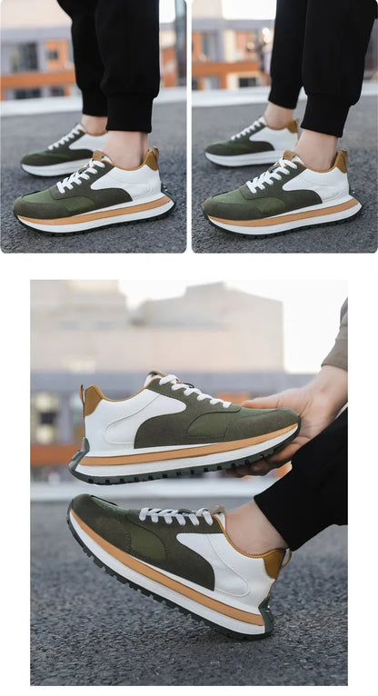 Men Shoes 2025 Spring Autumn New Fashion Comfortable Height Increase Casual Running Shoes Breathable Non Slip Platform Sneakers