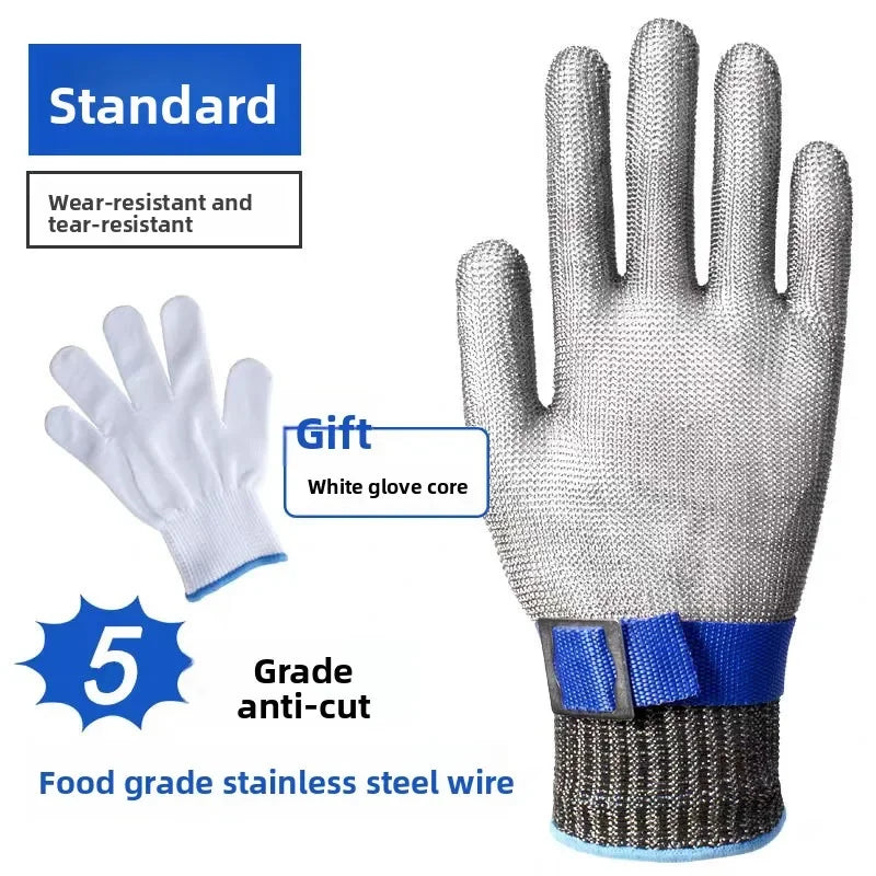 Stainless Steel Gloves Anti-cut Safety Cut Resistant Hand Protective Metal Meat Mesh Glove for Butcher Wire Knife Proof Stab