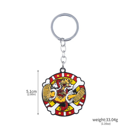 One Piece Luffy Straw Hat Keychain Rotatable Zoro Skull Metal Pendant Role-Playing Decorative Accessories Fan Jewelry Gift