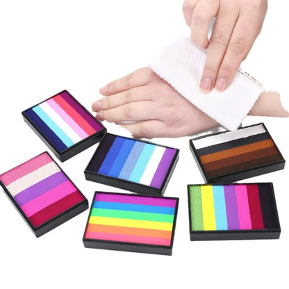 50g Facial and Body Paint Palette,Non-Toxic Rainbow Water-Soluble Body Paint for Rainbow Festival,Cosplay,Party,Art,Stage Makeup