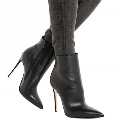 Women Short Boots Pumps Sexy Pointed Toe Side Zipper Super High Heels Stiletto 2026 Female Party Ankle Boot Shoes Botas De Mujer