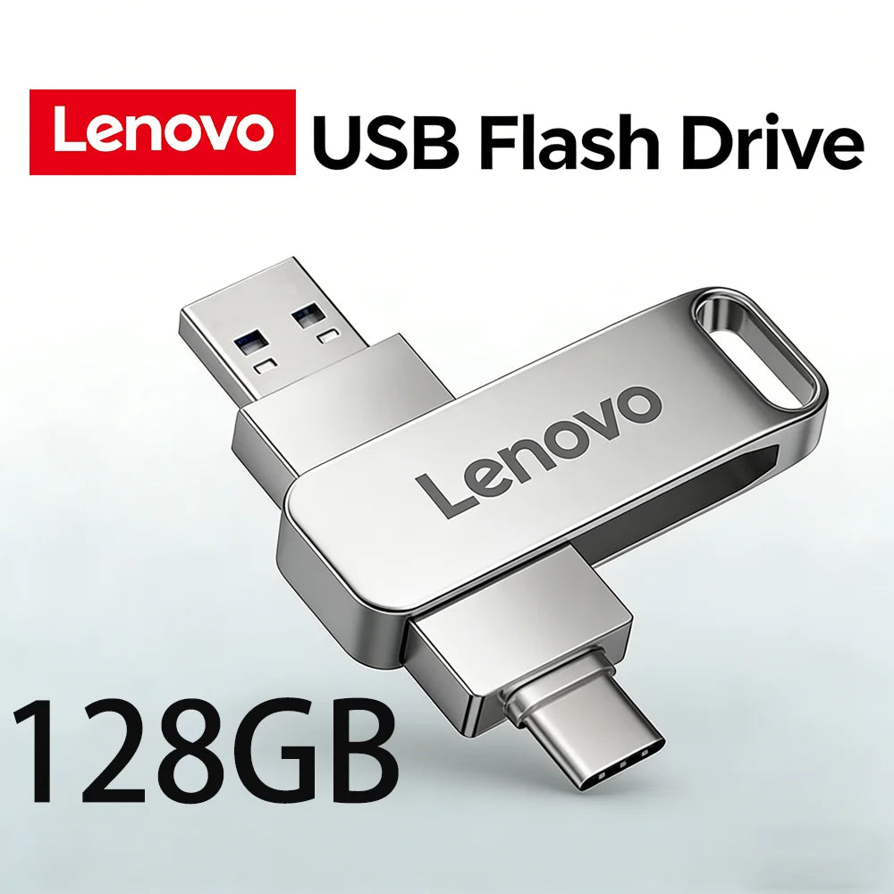 Lenovo USB3.2 USB Flash Drive 512GB OTG Pen Drive High Speed Type-C Flash Disk Real Capacity Metal Pendrive For Phone Computer