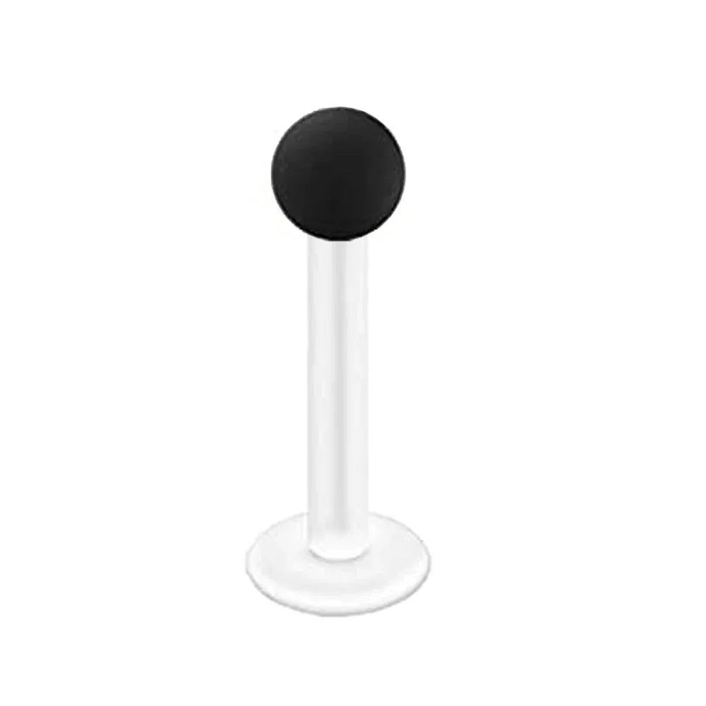 WKOUD 16G Stainless Steel Lip Labret Piercing Crystal Ball Monroe Lip Stud Helix Tragus Conch Piercing Cartilage Earrings Black