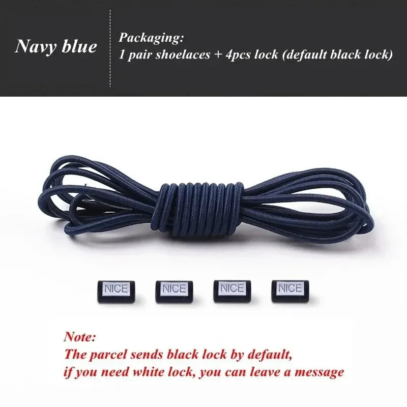 Fashion No Tie Shoelaces Elastic Laces Sneakers Flat Shoe Laces Without Ties Kids Adult Quick Shoelace One Size Fits All Shoes