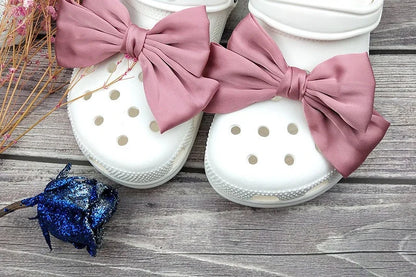 Cute Red Bow Shoe Charms for Crocs Designer DIY Bow-knot Wing Shoe Decorations High Quality Clogs Buckle Accessories New Fashion