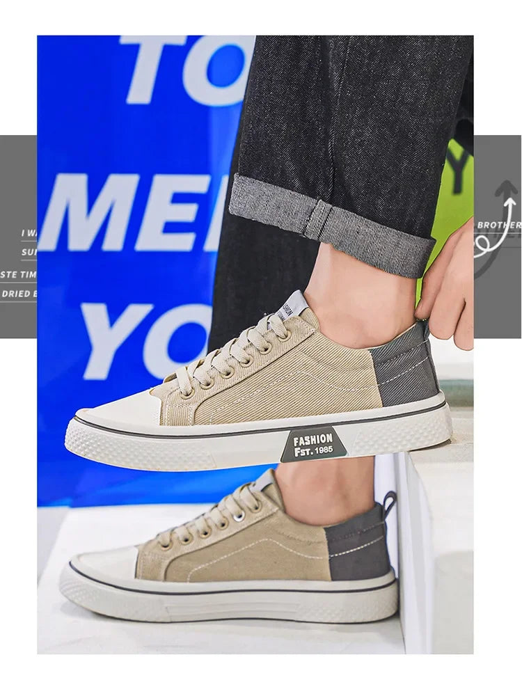 2026 New Summer Men's Breathable Versatile Skateboarding Shoes Men's Soft Bottom Casual Sports Trend Fashion Canvas Shoes 48size