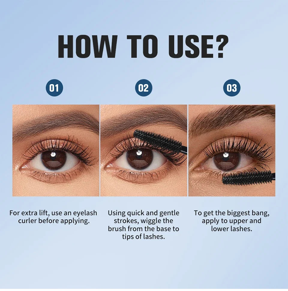 Lengthening & Volumizing Mascara Water-Resistant Long-Lasting Nourishing Strengthen Mascara Glossy Natural Finish Eye Makeup