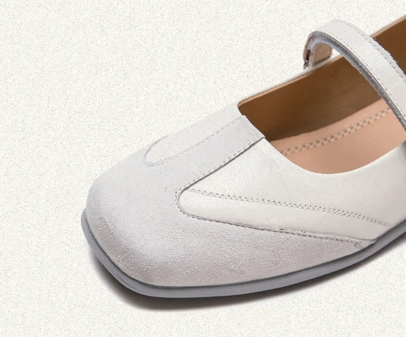 DRKANOL 2026 Women Genuine Leather Flat Shoes Summer Shallow Sheepskin Hook And Loop Casual Loafers Ladies Low Heel Single Shoes