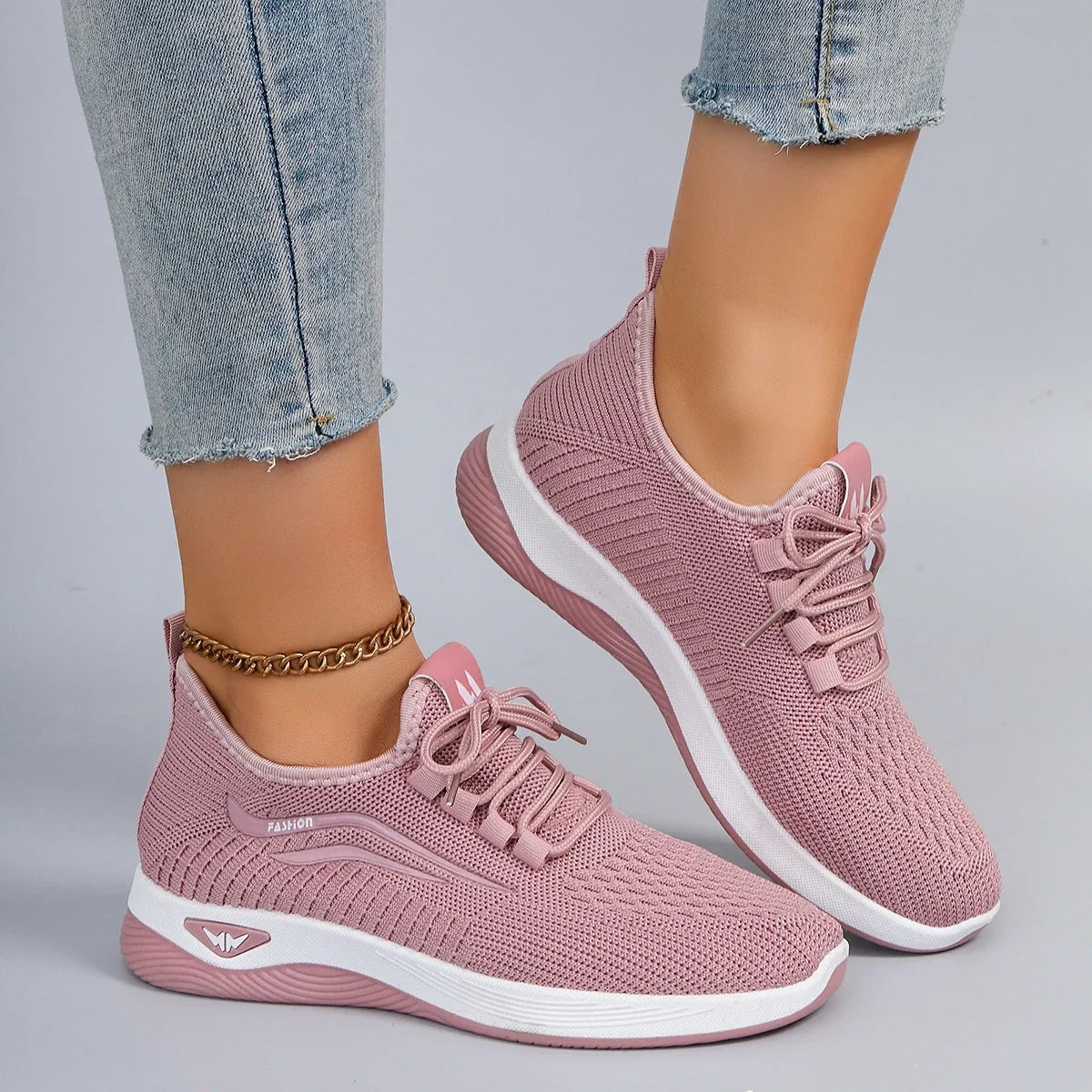 Spring and Autumn New Women's Casual Lace up Comfortable, Breathable, Lightweight and Wear-Resistant Sports Shoes