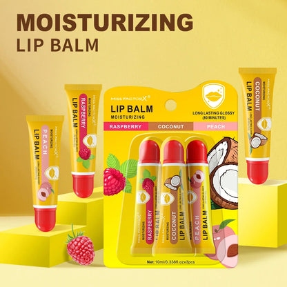 3-Piece Cardboard Lipstick Set -10ml * 3PCS Portable Belt Deep Moisturizing and Gloss Autumn and Winter Care Lipstick