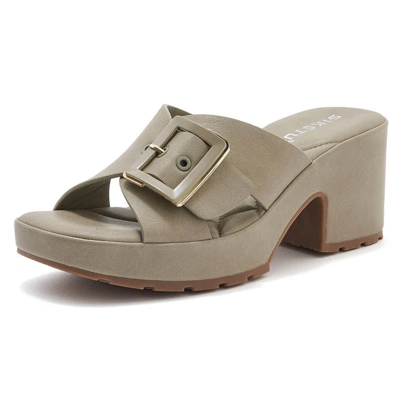New 2025 Spring Summer Thick-Soled Sandals For Women Casual And Comfortable Large-Size Metal Buckle Slippers Casual Versatile