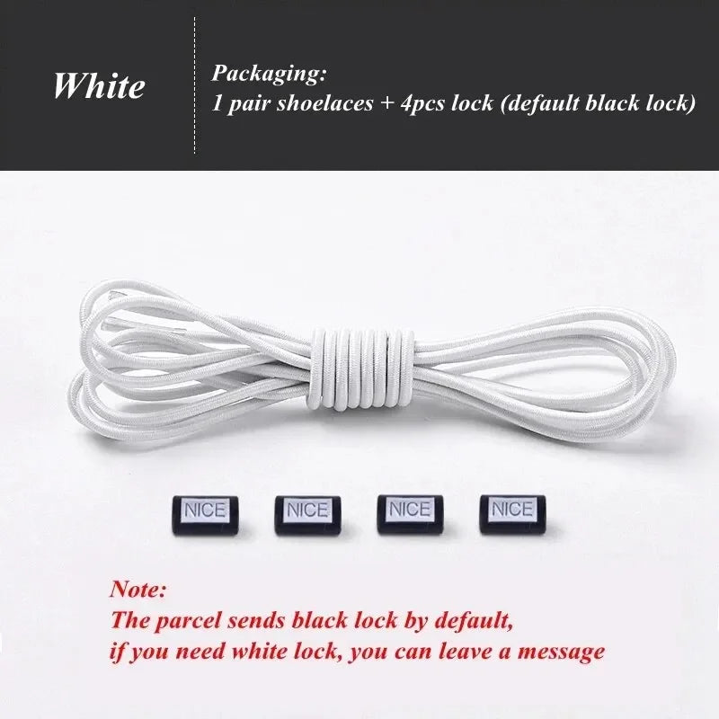 Fashion No Tie Shoelaces Elastic Laces Sneakers Flat Shoe Laces Without Ties Kids Adult Quick Shoelace One Size Fits All Shoes
