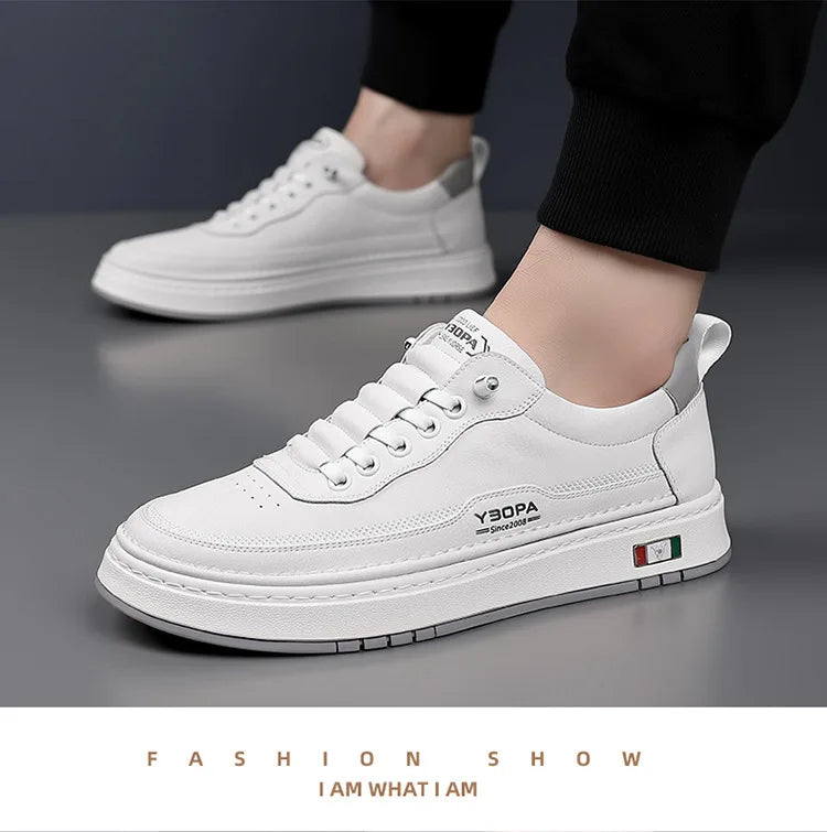 New Large Size 38-48 Leather Men's Sneakers Fashion Casual Men's Platform Sneakers Spring Autumn Designer Board Shoes Man