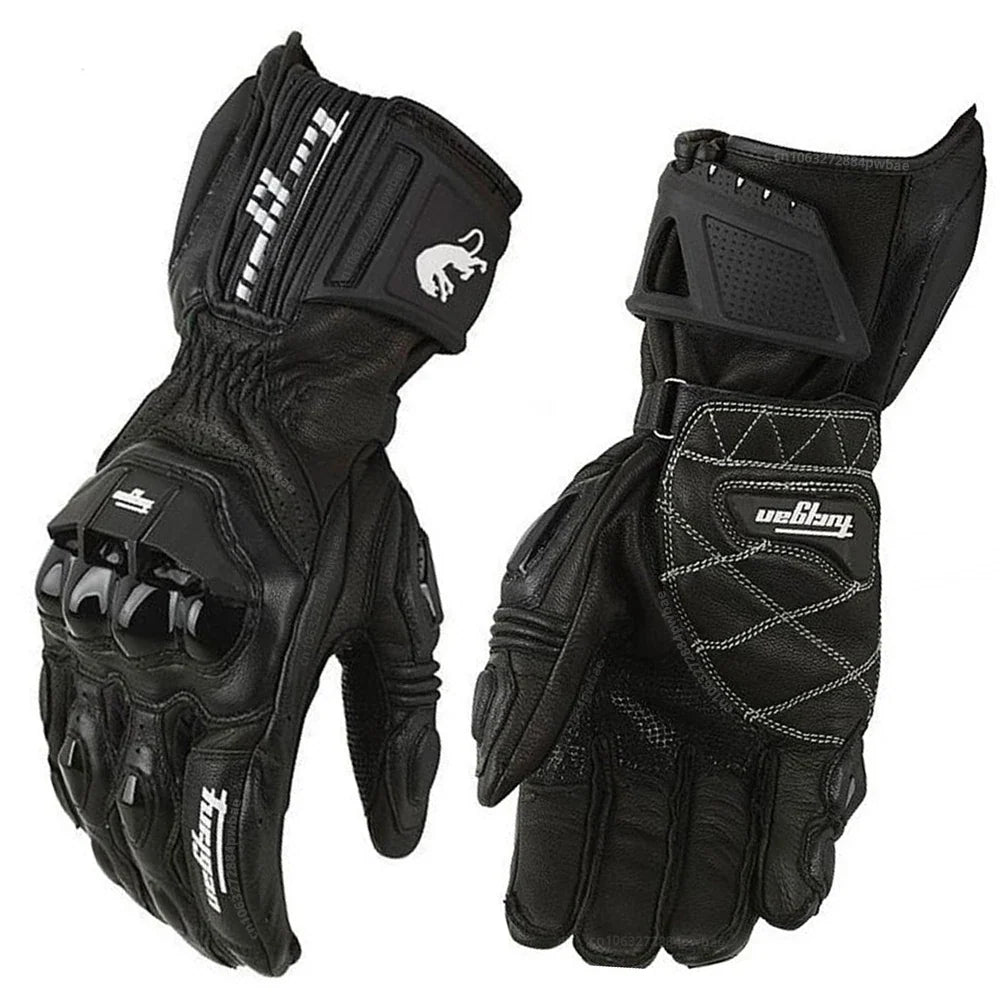 Motorcycle Gloves Black Racing Genuine Leather Motorbike White Road Riding Team Glove Summer Winter Wearable for Furygan AFS 18