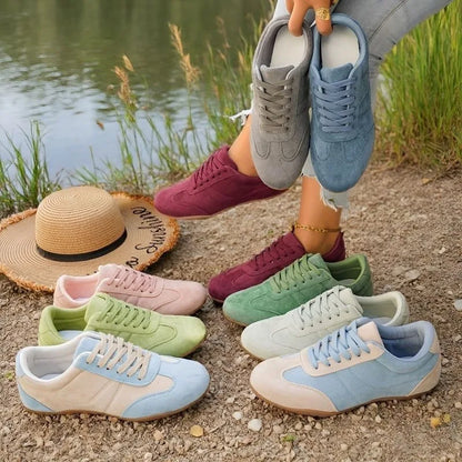 Women's Casual Flat-soled Non-slip Wear-resistant Sport Shoes Spring Autumn Round-toe Soft and Comfortable Women Single Shoes
