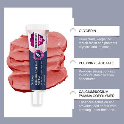 Denture Fixing Adhesive Cream Strong Complete Professional Dentures Glue Prevents Denture Loosening Care Fixed Adhesive 40g
